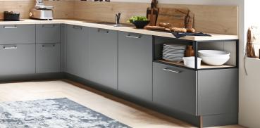 NOLTE MANHATTAN UNI / ARTWOOD L-KÜCHE MIT BAUKNECHT ELEKTROGERÄTE UND BLANCO ZUBEHÖR