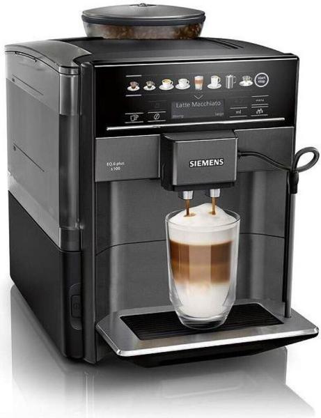 Siemens TE651319RW - EQ6 Plus Kaffeevollautomat mit 5 Jahre Garantie, Schwarz, Menuführung auf Englisch, ca. 28 x 47 cm