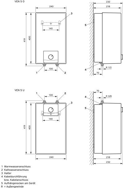VAILLANT ELEKTRO-WARMWASSERSPEICHER VEN 5/7-5 U plus